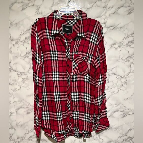 RAILS Hunter RED BLACK WHITE check plaid Button Shirt S - Picture 1 of 9